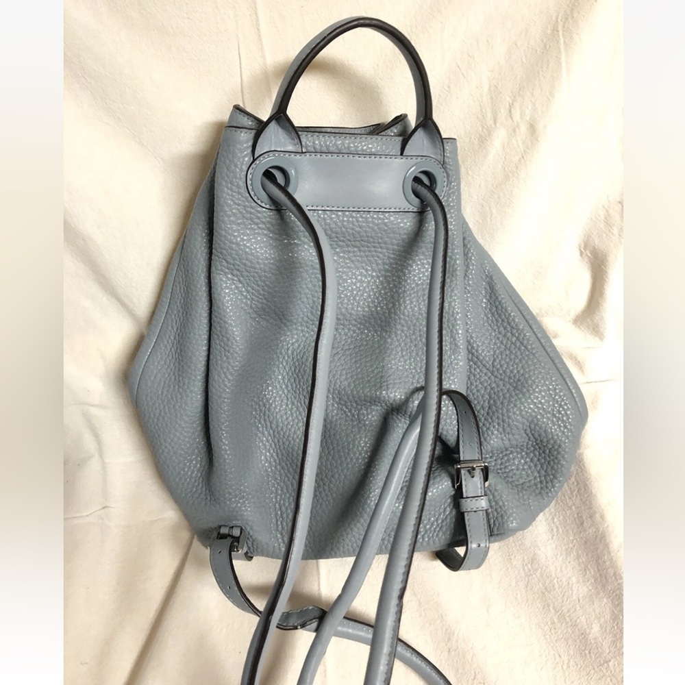 NWT Michael Kors Dalia Dusty Blue Leather Backpack Shoulder Bag - Picture 3 of 14